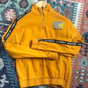 Mock Neck MTV Sweatshirt with Zipper